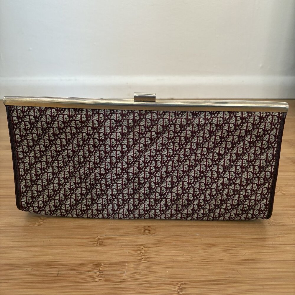 Christian Dior Vintage Oblique Monogram Canvas Clutch Bag